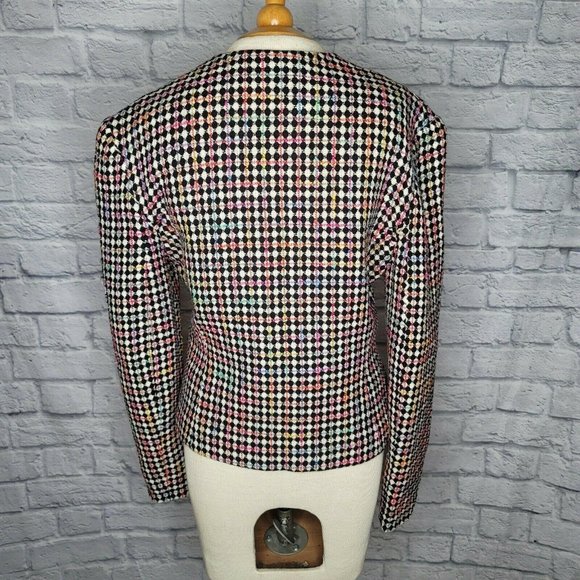 Ann Taylor Tweed Multi Color Long Sleeve Blazer Jacket - Pearl Buttons - Picture 4 of 8